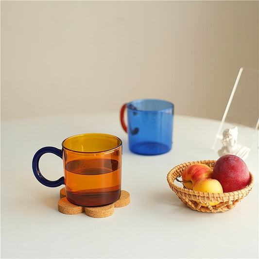 Amber and Blue Glass Mugs
