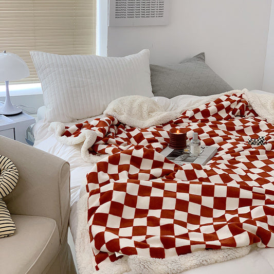 Gwen Checkerboard Fleece Blanket